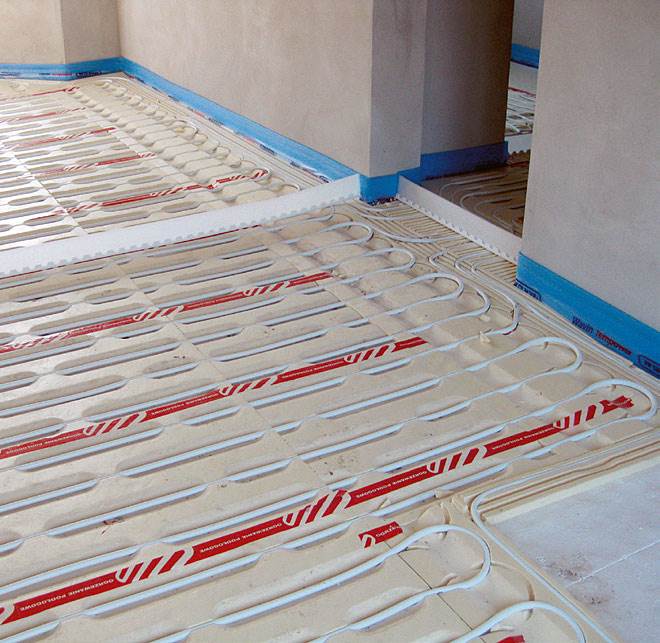 Fot. 5. Przykład ułożenia instalacji ogrzewania podłogowego.