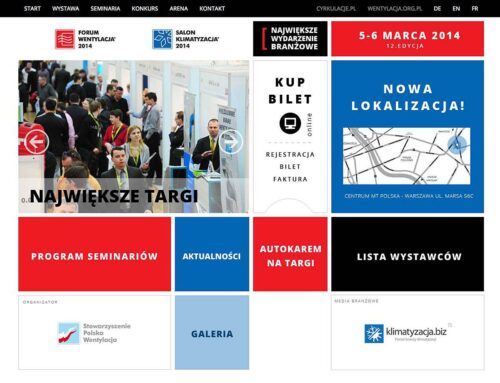 Komunikacja ze zwiedzającymi FORUM WENTYLACJA  – SALON KLIMATYZACJA 2014 przez nową stronę internetową