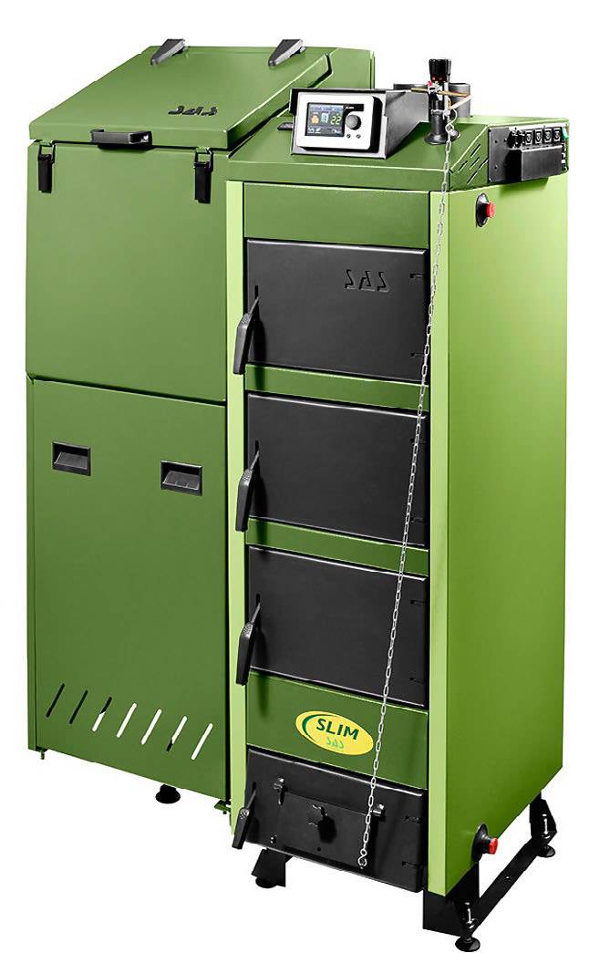 FOT. 2. Kocioł SLIM przystosowany do montażu zarówno palnika retortowego, jak i peletowego. Fot.: SAS