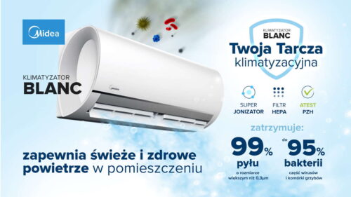 PRZEŁOM W KLIMATYZACJI MIDEA.  JONIZATOR I FILTR HEPA W JEDNYM URZĄDZENIU