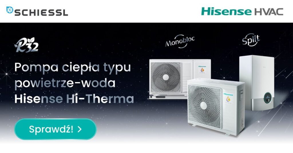 Rys. 1. Pompa ciepła powietrze-woda Hisense Serii Hi-Therma w wersji split i monoblok oraz jednostka wewnętrzna