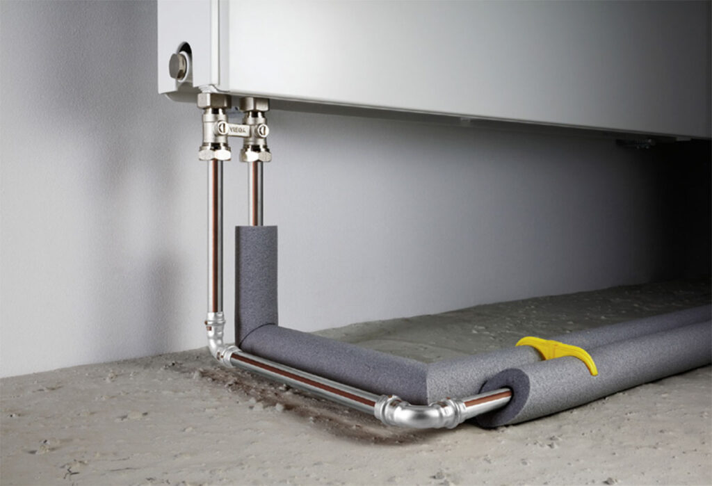 Podłączenie grzejnika wykonane w systemie Temponox.