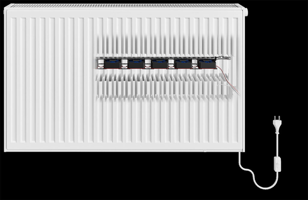 Grzejnik Ulow-E dzięki specjalnej konstrukcji i wbudowanym wentylatorom zwiększy wydajność cieplną nawet o 60% w porównaniu z tradycyjnymi rozwiązaniami