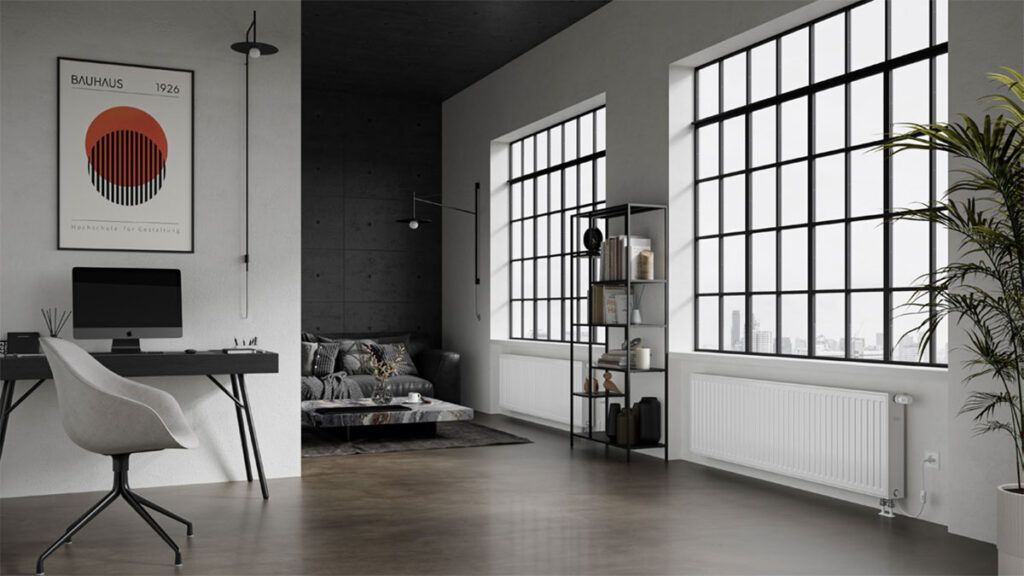 Niskotemperaturowy grzejnik Ulow-E z wbudowanym wentylatorem jest doskonałym rozwiązaniem do modernizowanych instalacji