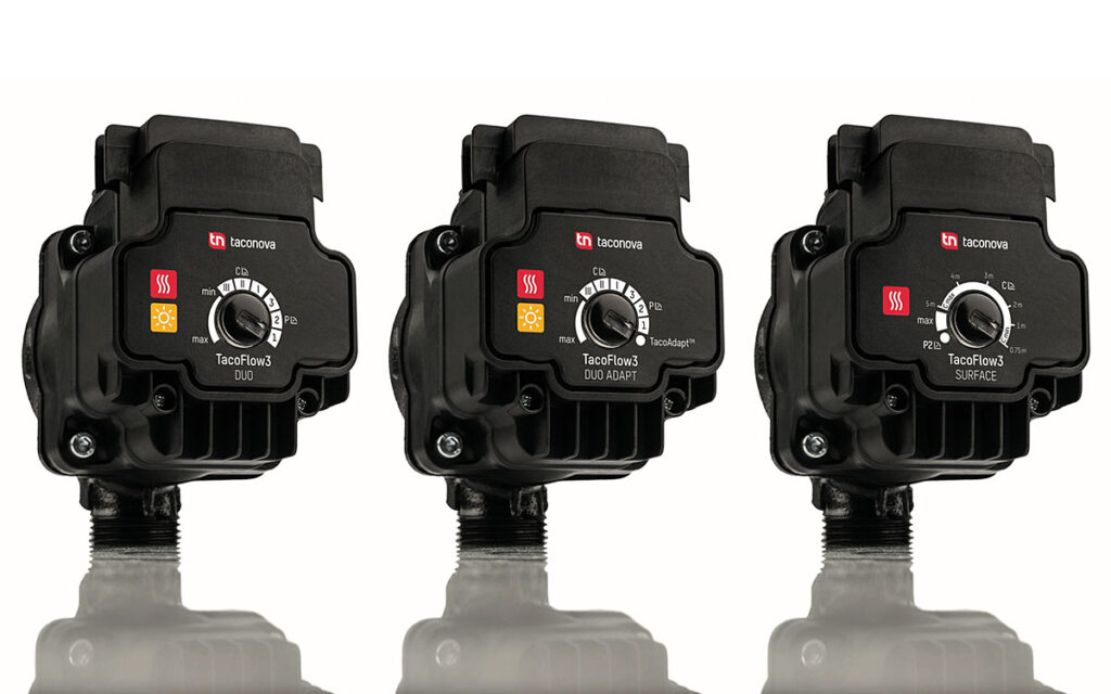 Nowości Taconova na targach ISH: seria pomp obiegowych TacoFlow3 obejmuje różnorodne modele do szerokiego zakresu zastosowań w budownictwie.