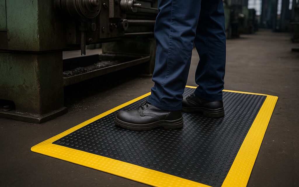 Przemysłowe maty przeciwzmęczeniowe – jak poprawić komfort pracy na produkcji